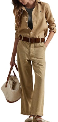 (Women) Polo Ralph Lauren FW24 Brown Embroidered Pony Long Sleeve Shirt. WMPOSHTNDO20742-250 Shop (Women) Polo Ralph Lauren FW24 Brown Embroidered Pony Long Sleeve Shirt. WMPOSHTNDO20742-250