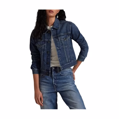 (Women) Polo Ralph Lauren FW24 Classic Loose Fit Cotton Trucker Jacket Blue WMPOOTWNDK20026-400