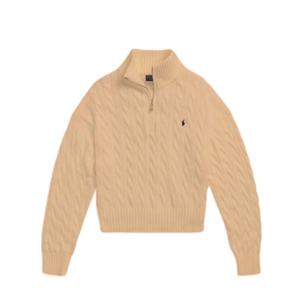 (Women) Polo Ralph Lauren FW24  Khaki Solid Pony Embroidered High-Neck Sweater. WMPOSWENC021113-260 圖 2