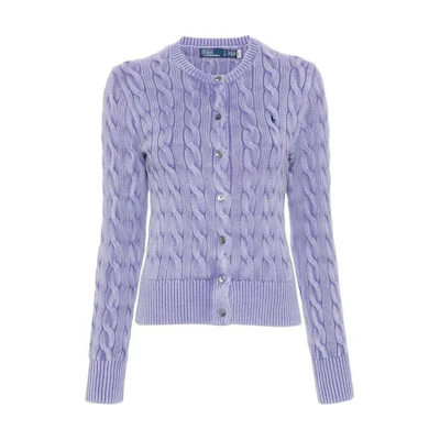 (Women) Polo Ralph Lauren FW24 Lavender Purple Logo Knit Slim Fit Sweater. 211955325-003