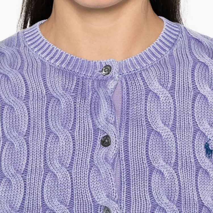(Women) Polo Ralph Lauren FW24  Lavender Purple Logo Knit Slim Fit Sweater. 211955325-003 圖 8