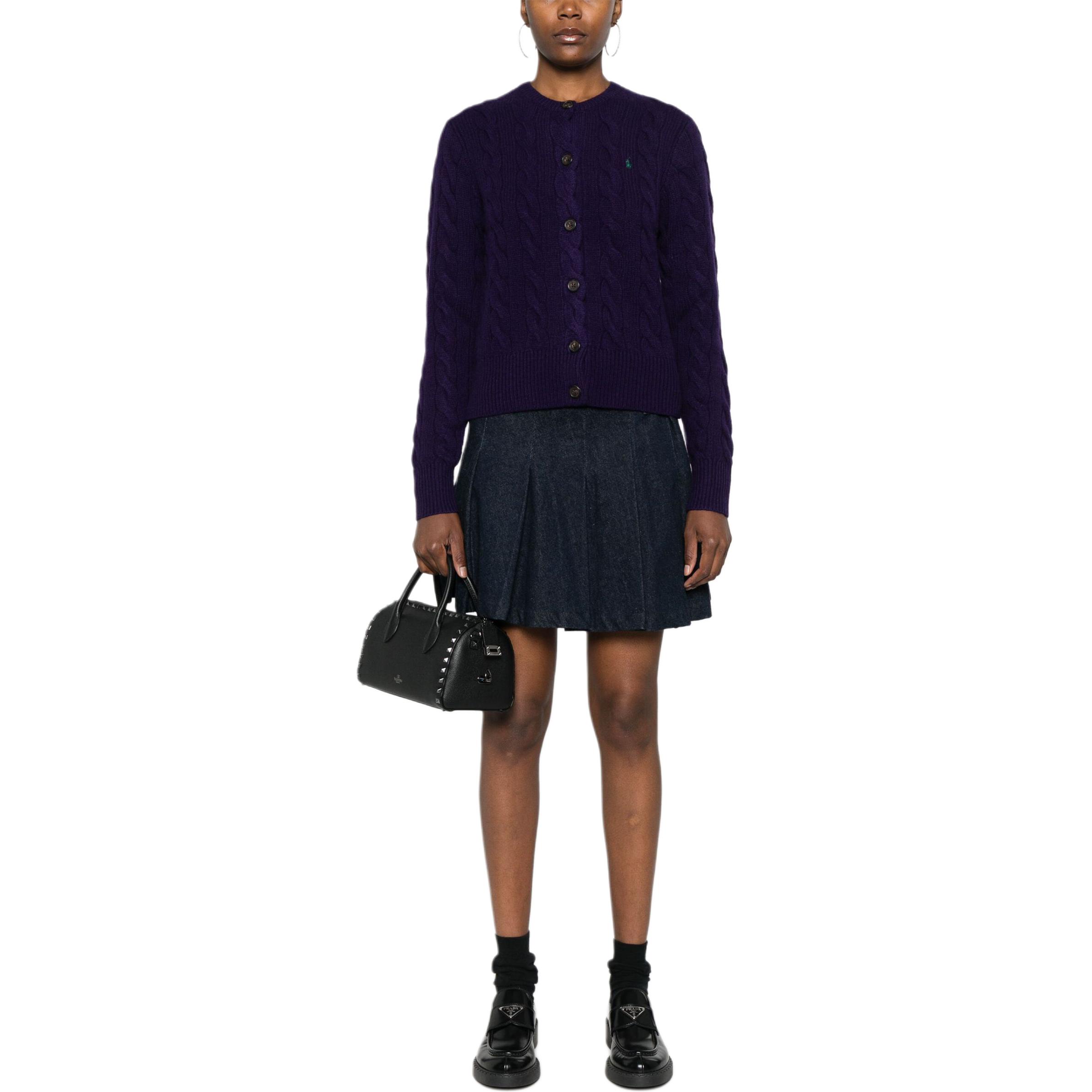 (Women) Polo Ralph Lauren FW24  Purple Crewneck Sweater with Pony Embroidery. 211910443-016 圖 3