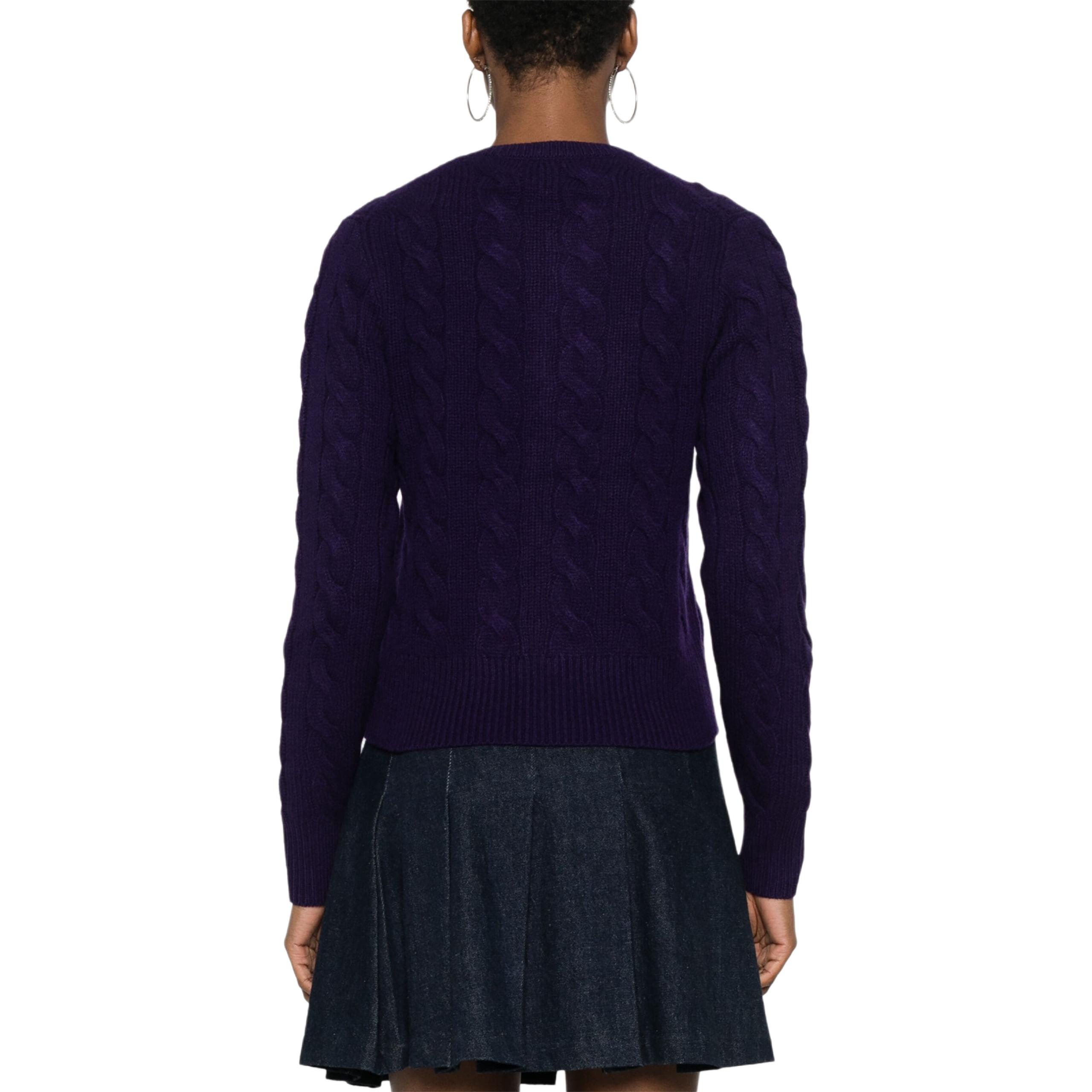 (Women) Polo Ralph Lauren FW24  Purple Crewneck Sweater with Pony Embroidery. 211910443-016 圖 5