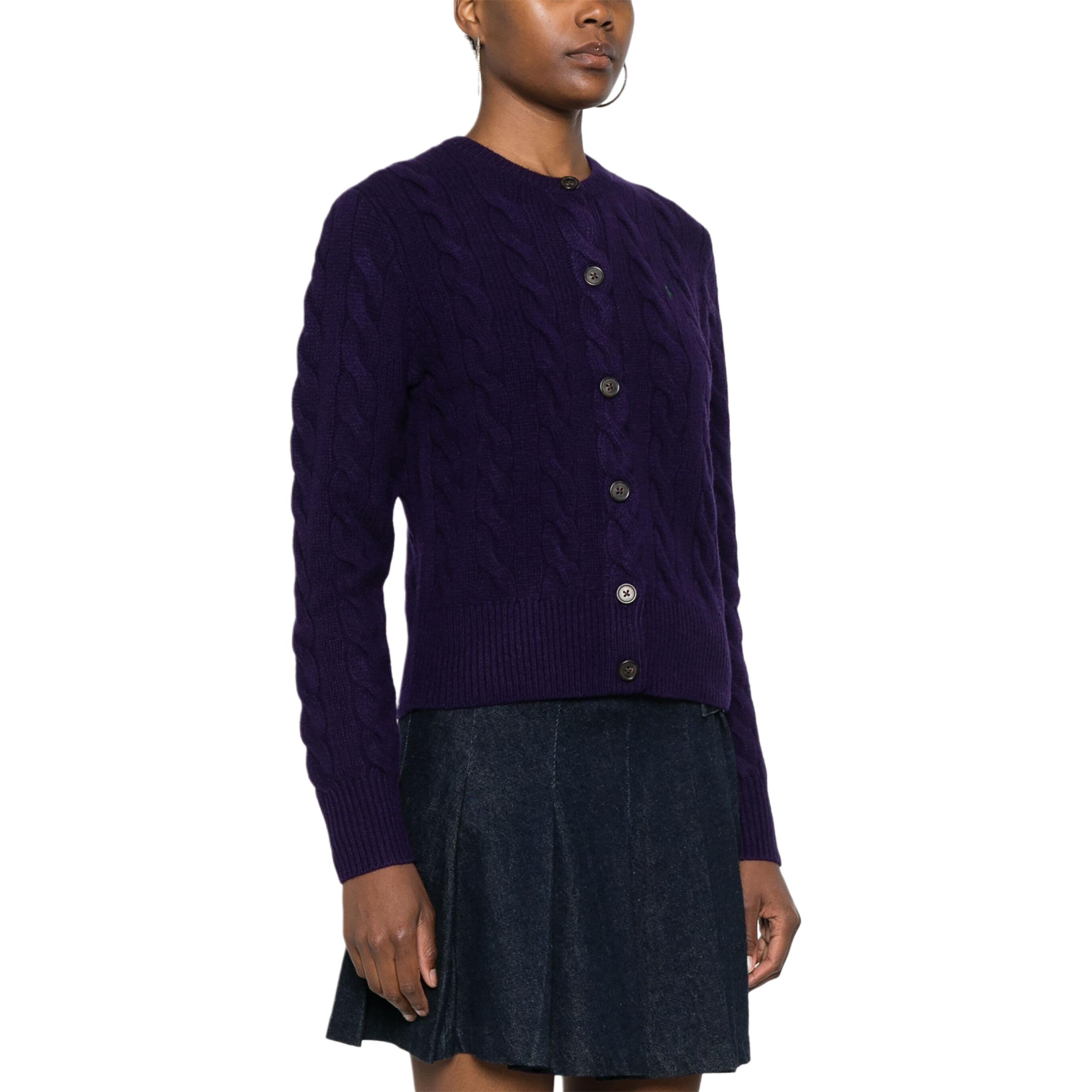 (Women) Polo Ralph Lauren FW24  Purple Crewneck Sweater with Pony Embroidery. 211910443-016 圖 6