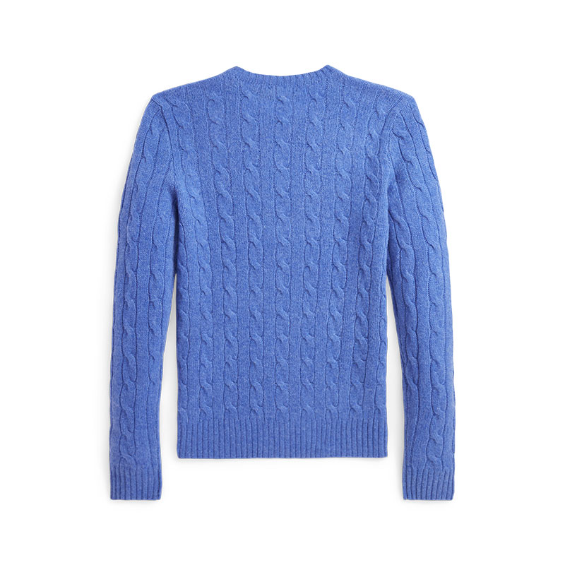 (Women) Polo Ralph Lauren FW24  Slim Fit Cable Knit Sweater Blue Embroidered Pony. WMPOSWENC021034-400 圖 3
