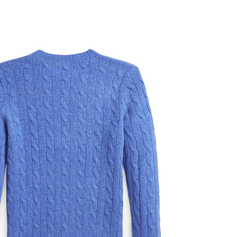 (Women) Polo Ralph Lauren FW24  Slim Fit Cable Knit Sweater Blue Embroidered Pony. WMPOSWENC021034-400 圖 4