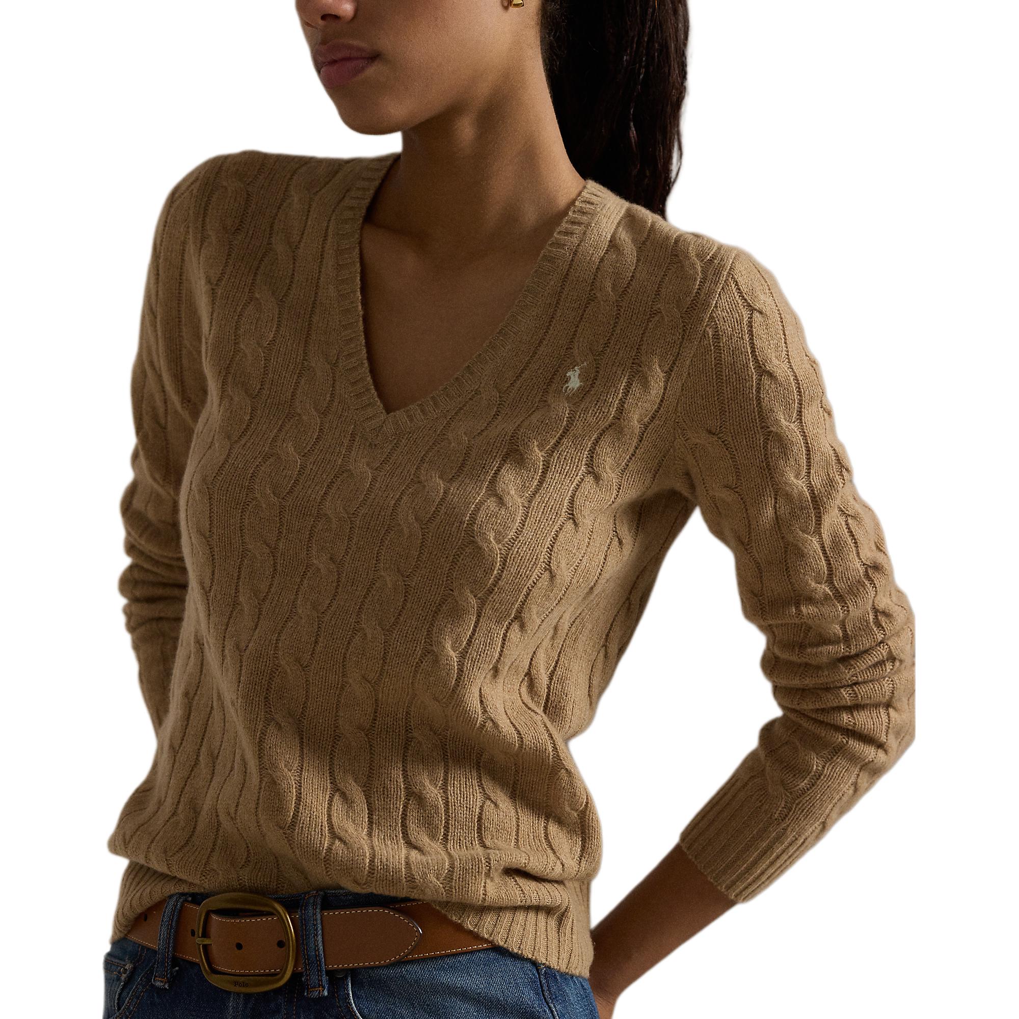 (Women) Polo Ralph Lauren FW24  Slim Fit V-Neck Knit Sweater Beige Mélange. WMPOSWENC020739-260 圖 6