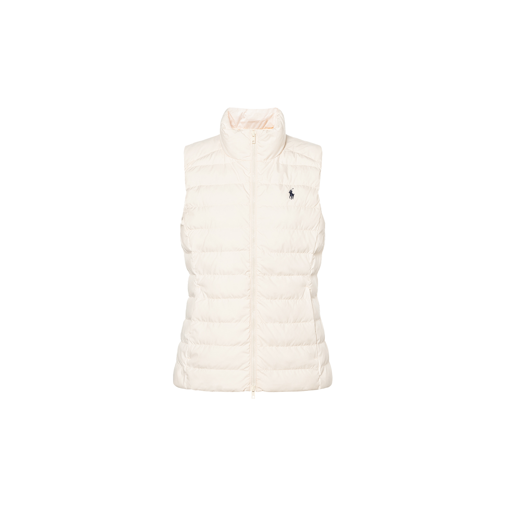 (Women) Polo Ralph Lauren FW24  White Sleeveless Vest with Embroidered Pony Logo. 211956535001