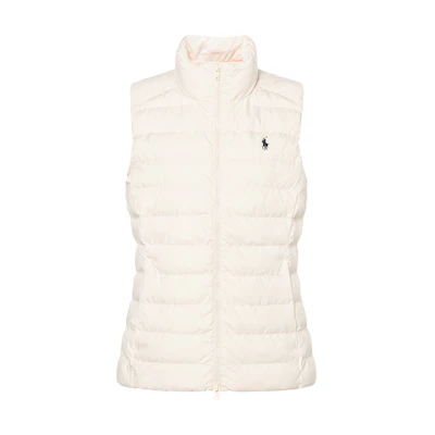 (Women) Polo Ralph Lauren FW24 White Sleeveless Vest with Embroidered Pony Logo. 211956535001