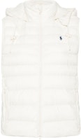 (Women) Polo Ralph Lauren FW24 White Zip-Up Hooded Vest with Logo Embroidery. 211958935 (Women) Polo Ralph Lauren FW24 White Zip-Up Hooded Vest with Logo Embroidery. 211958935