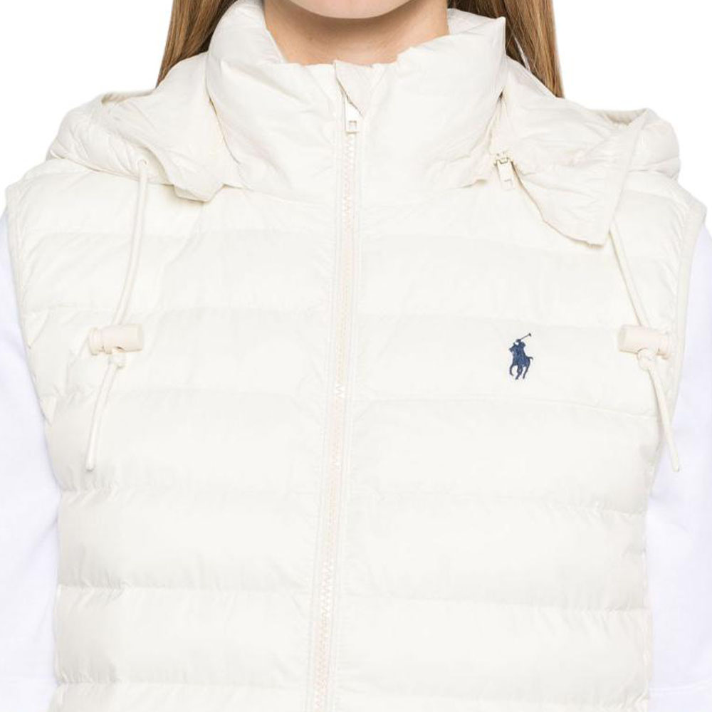 Details for (W) Polo Ralph Lauren FW24 白色拉鏈連帽馬甲刺繡Logo背心。 211958935