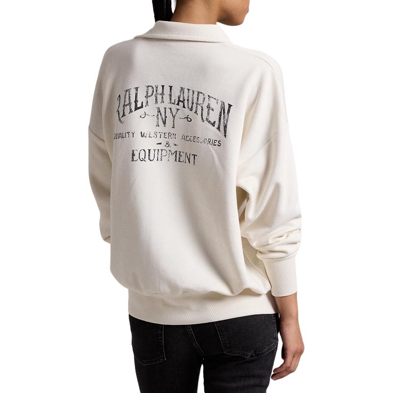 (Women) Polo Ralph Lauren FW24 Cream Logo Print Loose-Fit Long-Sleeve Sweatshirt WMPOKNINFB20678-101 圖 4