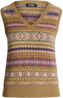 (Women) Polo Ralph Lauren FW24 Fair Isle V-Neck Oversized Sleeveless Knit Vest Women Multicolor WMLRSWESCM20039-999 (Women) Polo Ralph Lauren FW24 Fair Isle V-Neck Oversized Sleeveless Knit Vest Women Multicolor WMLRSWESCM20039-999