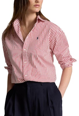 (W) Polo Ralph Lauren Kemeja Lengan Panjang Wanita Jalur Pink Longgar Logo Pony. WMPOSHTNDN20256-100 Buy (W) Polo Ralph Lauren Kemeja Lengan Panjang Wanita Jalur Pink Longgar Logo Pony. WMPOSHTNDN20256-100