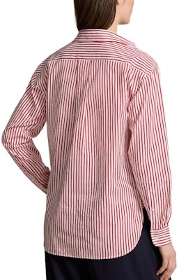 (W) Polo Ralph Lauren Kemeja Lengan Panjang Wanita Jalur Pink Longgar Logo Pony. WMPOSHTNDN20256-100 Lookbook (W) Polo Ralph Lauren Kemeja Lengan Panjang Wanita Jalur Pink Longgar Logo Pony. WMPOSHTNDN20256-100