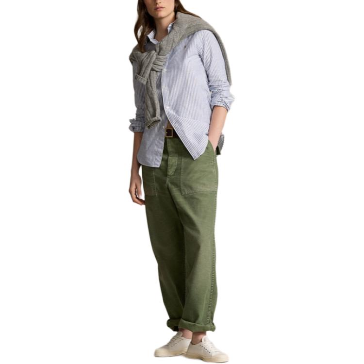 (Women) Polo Ralph Lauren FW24 Striped Slim-Fit Embroidered Pony Shirt Women White. WMPOSHTNDO20671-999 圖 3