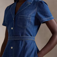 Details for (W) Polo Ralph Lauren FW24 短袖牛仔單排扣中長裙 女裝 靛藍 WMPODRSNFA20745-410