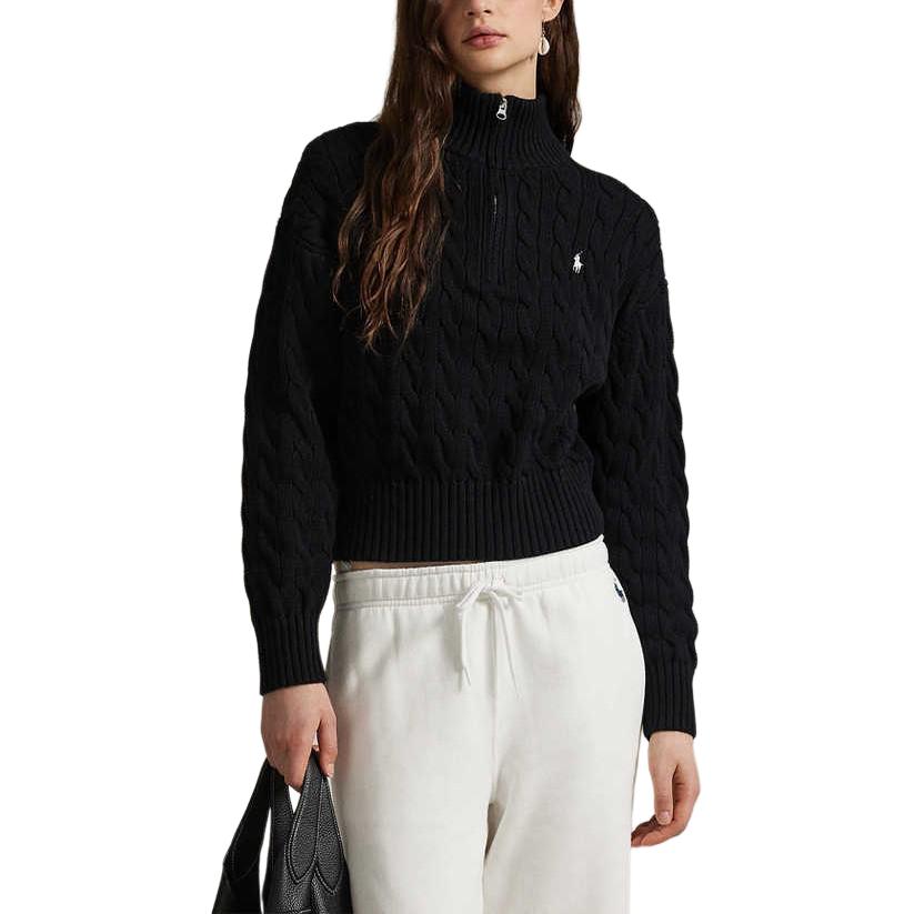 (Women) Polo Ralph Lauren FW25  Black Cable Knit Cotton Pullover Sweater. WMPOSWENC021264-001 圖 3
