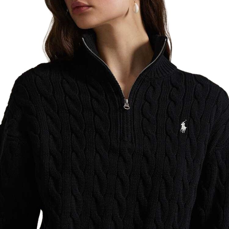 (Women) Polo Ralph Lauren FW25  Black Cable Knit Cotton Pullover Sweater. WMPOSWENC021264-001 圖 6