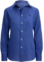 (Women) Polo Ralph Lauren FW25 Classic Linen Shirt Gemstone Blue. WMPOSHTNDO20926-400 (Women) Polo Ralph Lauren FW25 Classic Linen Shirt Gemstone Blue. WMPOSHTNDO20926-400