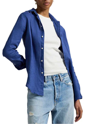 (W) Polo Ralph Lauren FW25 Camisa Clásica de Lino Azul Gema. WMPOSHTNDO20926-400 Lookbook (W) Polo Ralph Lauren FW25 Camisa Clásica de Lino Azul Gema. WMPOSHTNDO20926-400