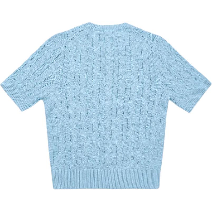 Lookbook (Women) Polo Ralph Lauren FW25 Petite Pony Embroidered Knit Short Sleeve Top Women. WMPOSWENDW20446-400