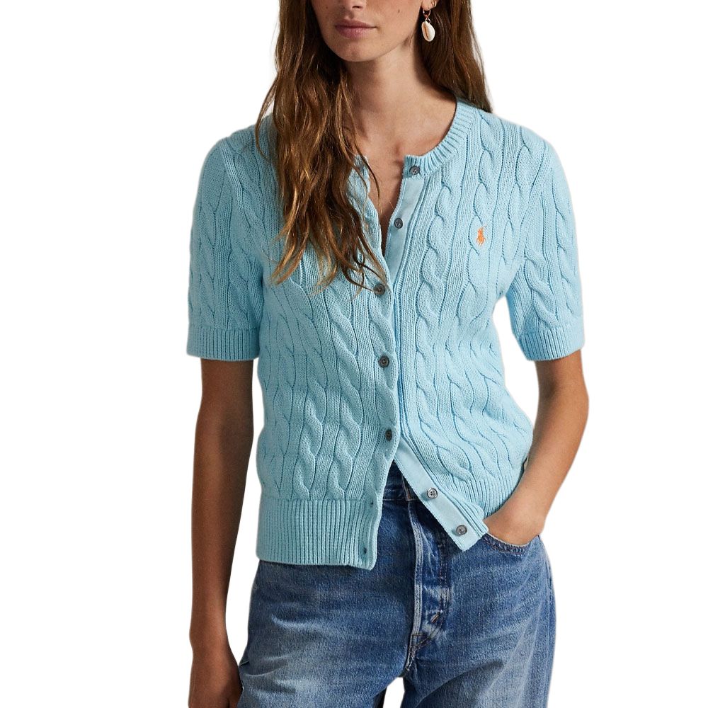 Shop (Women) Polo Ralph Lauren FW25 Petite Pony Embroidered Knit Short Sleeve Top Women. WMPOSWENDW20446-400