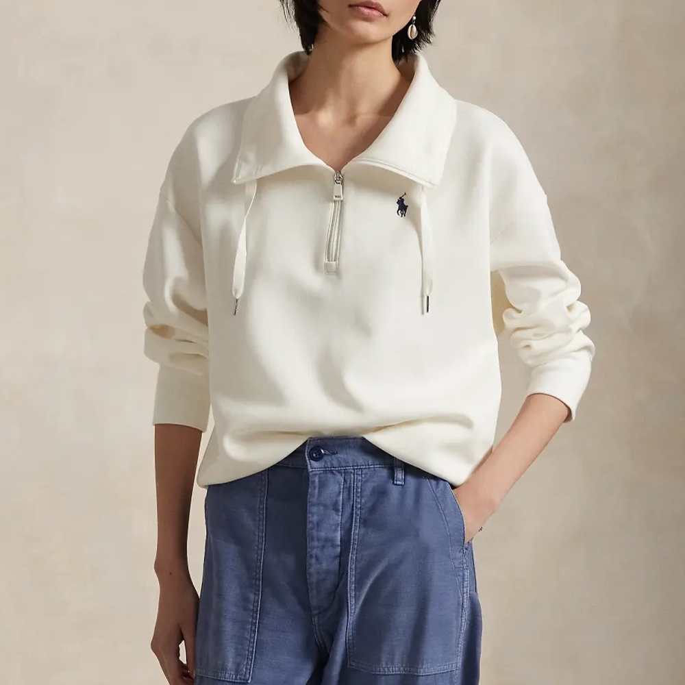 (Women) Polo Ralph Lauren Half-Zip Sweater Embroidered Logo Off-White WMPOKNINAD2002-OFF-WHITE 圖 4