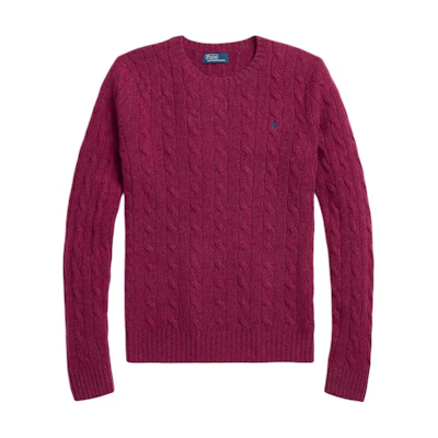 (Women) Polo Ralph Lauren Logo Crewneck Pullover Sweater Purple. 211910421-019