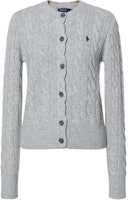 (Women) Polo Ralph Lauren Logo Embroidered Knit Cardigan Grey Long Sleeve 211882917-017 (Women) Polo Ralph Lauren Logo Embroidered Knit Cardigan Grey Long Sleeve 211882917-017
