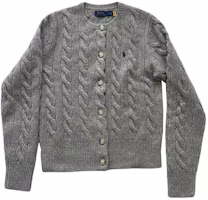 Order (W) Polo Ralph Lauren 刺繡標誌灰色長袖針織開衫 211882917-017