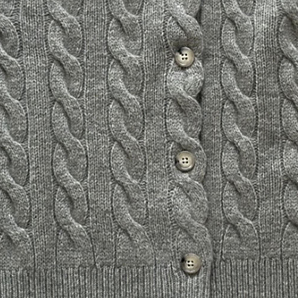 Shop (W) Kardigan Rajut Polo Ralph Lauren Logo Bordir Lengan Panjang Abu-Abu 211882917-017