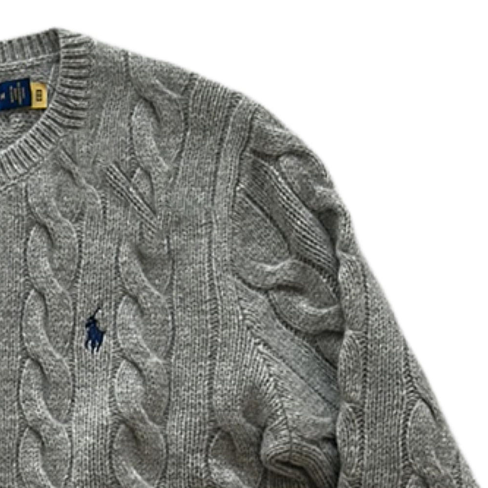 Details for (W) Kardigan Rajut Polo Ralph Lauren Logo Bordir Lengan Panjang Abu-Abu 211882917-017