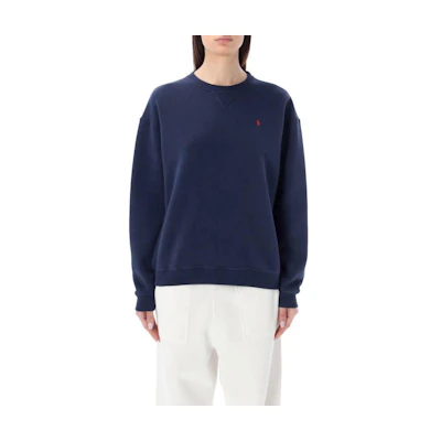 (Women) Polo Ralph Lauren Navy Blue Logo Embroidered Crewneck Sweatshirt 211943006-002