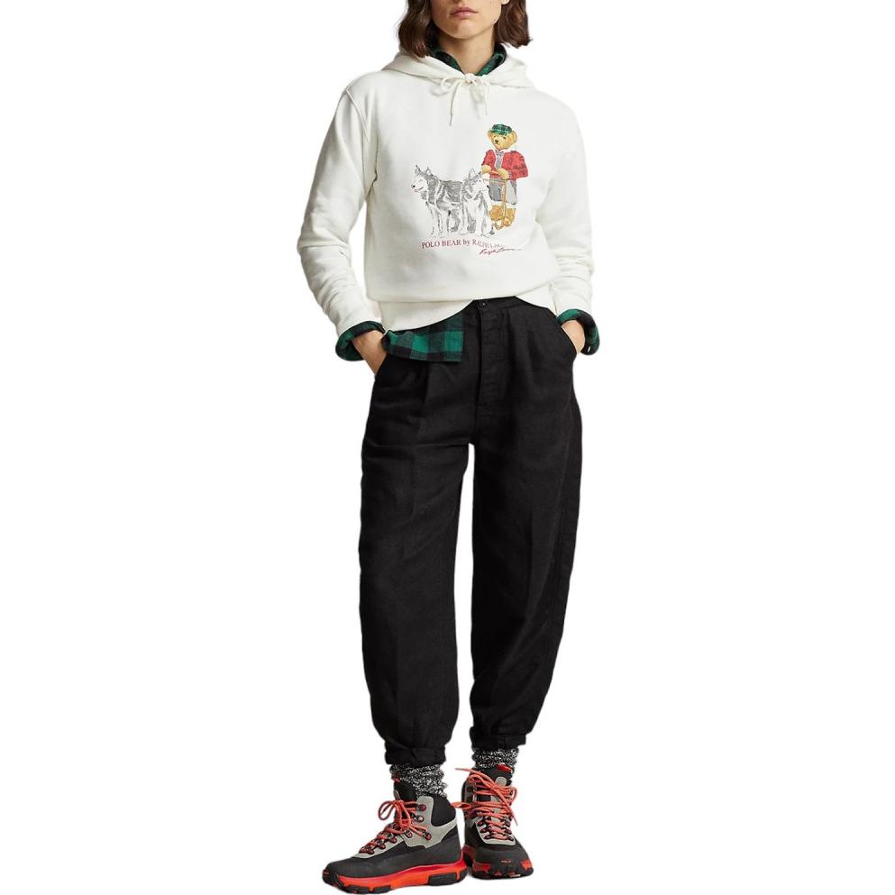 Lookbook (W) Polo Ralph Lauren 宽松动物印花连帽衫 - 白色 211916108-001