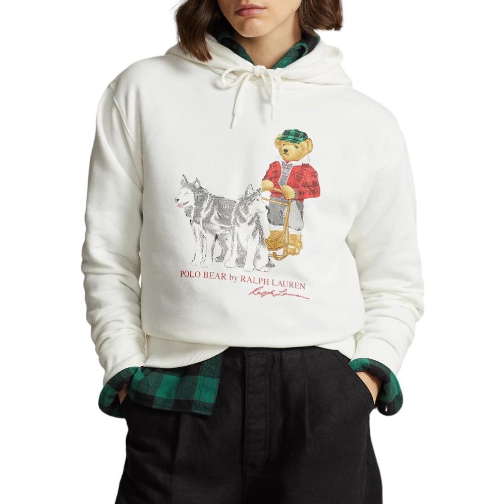 Shop (W) Polo Ralph Lauren 宽松动物印花连帽衫 - 白色 211916108-001