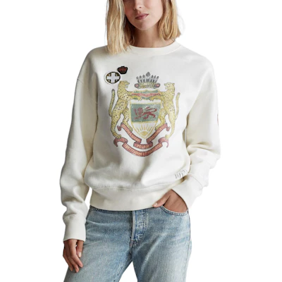 (W) Polo Ralph Lauren Oversized Vintage Patch Crewneck Fleece Sweatshirt Beige WMPOKNIN6820120-100 Lookbook (W) Polo Ralph Lauren Oversized Vintage Patch Crewneck Fleece Sweatshirt Beige WMPOKNIN6820120-100
