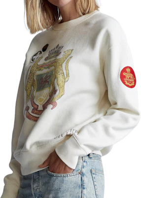 (W) Polo Ralph Lauren Oversized Vintage Patch Crewneck Fleece Sweatshirt Beige WMPOKNIN6820120-100 Purchase (W) Polo Ralph Lauren Oversized Vintage Patch Crewneck Fleece Sweatshirt Beige WMPOKNIN6820120-100