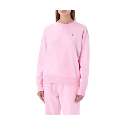(Women) Polo Ralph Lauren Pink Logo Print Crewneck Long-Sleeve Sweatshirt 211780304-016
