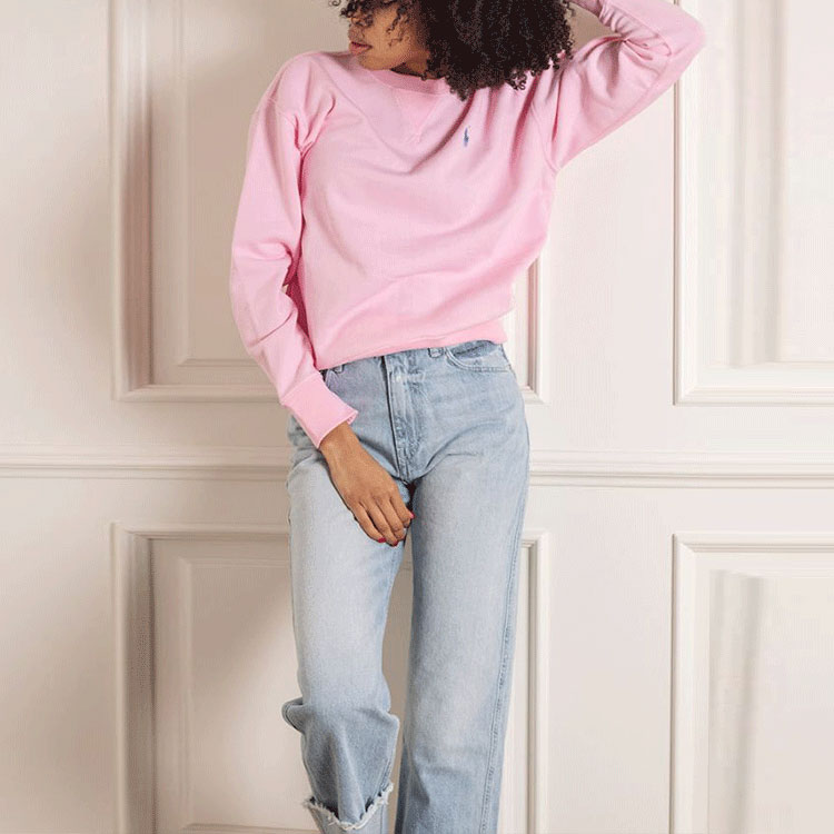 Purchase (W) Polo Ralph Lauren Baju Panjang Logo Pink Crewneck Sweatshirt 211780304-016