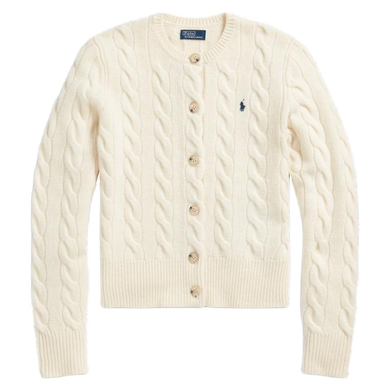 (Women) Polo Ralph Lauren Qixi FW24  Slim Fit Crewneck Buttoned Sweater Cream WMPOSWENDW20173-100 圖 2