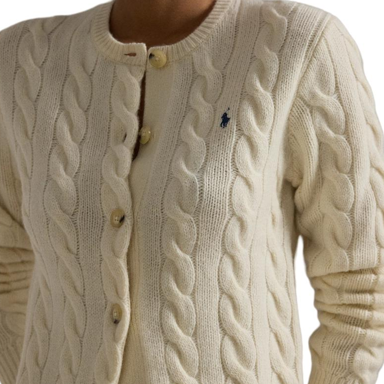 (Women) Polo Ralph Lauren Qixi FW24  Slim Fit Crewneck Buttoned Sweater Cream WMPOSWENDW20173-100 圖 6