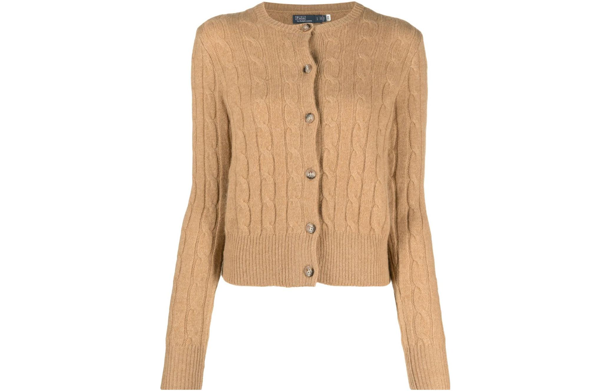 (Women) Polo Ralph Lauren Slim Fit Camel Brown Knit Cardigan Woman Long Sleeve Sweater. 211891617-002 圖 2