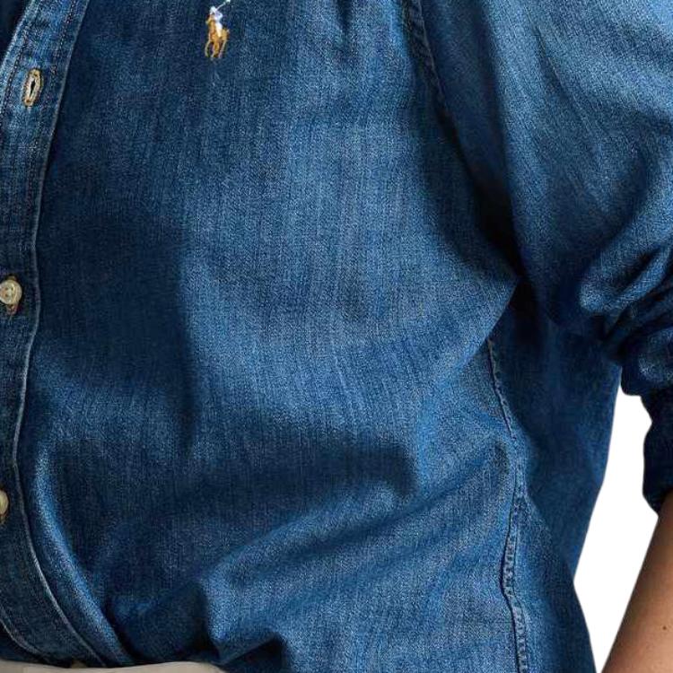 (Women) Polo Ralph Lauren Slim Fit Cotton Long Sleeve Shirt  Blue WMPOSHTNDO20812-400 圖 5