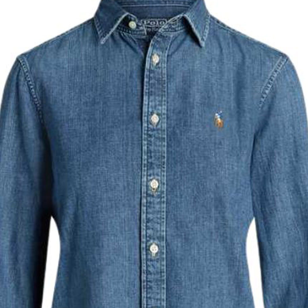 (Women) Polo Ralph Lauren Slim Fit Cotton Long Sleeve Shirt  Blue WMPOSHTNDO20812-400 圖 6