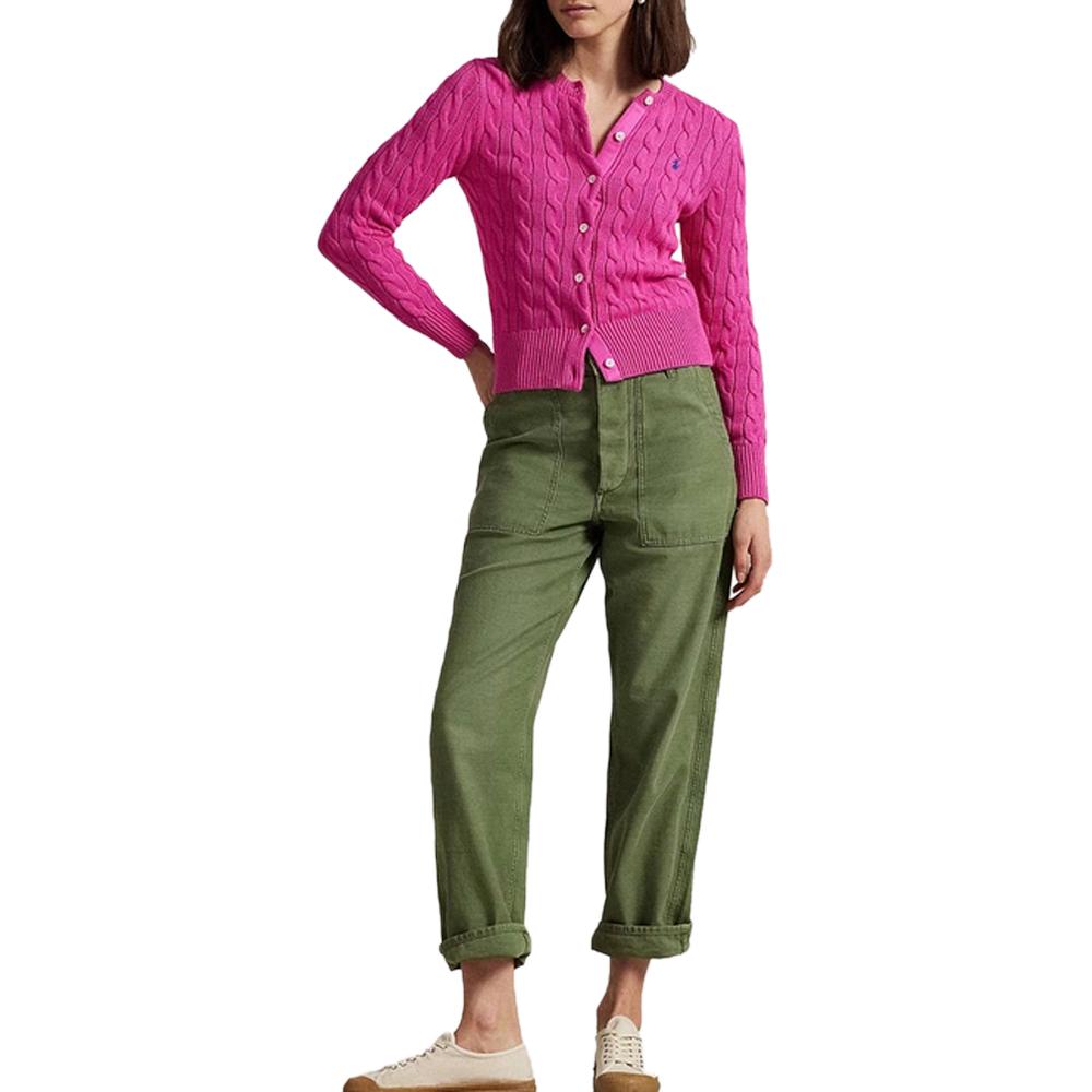 Shop (W) Polo Ralph Lauren 細身合身針織外套長袖 紫色 211891643-019