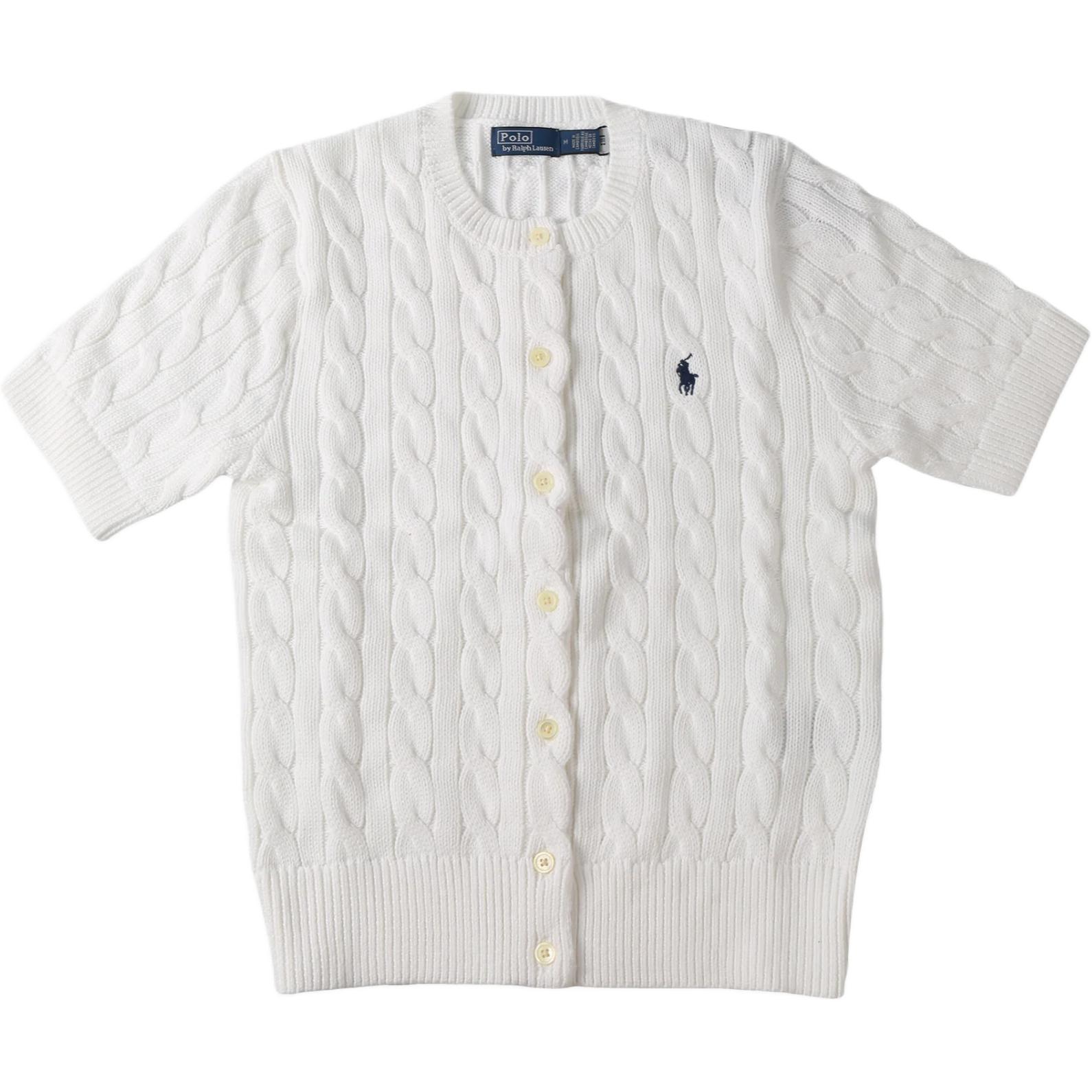 Order (W) Polo Ralph Lauren 修身款纯白色短袖针织衬衫 211966720-001