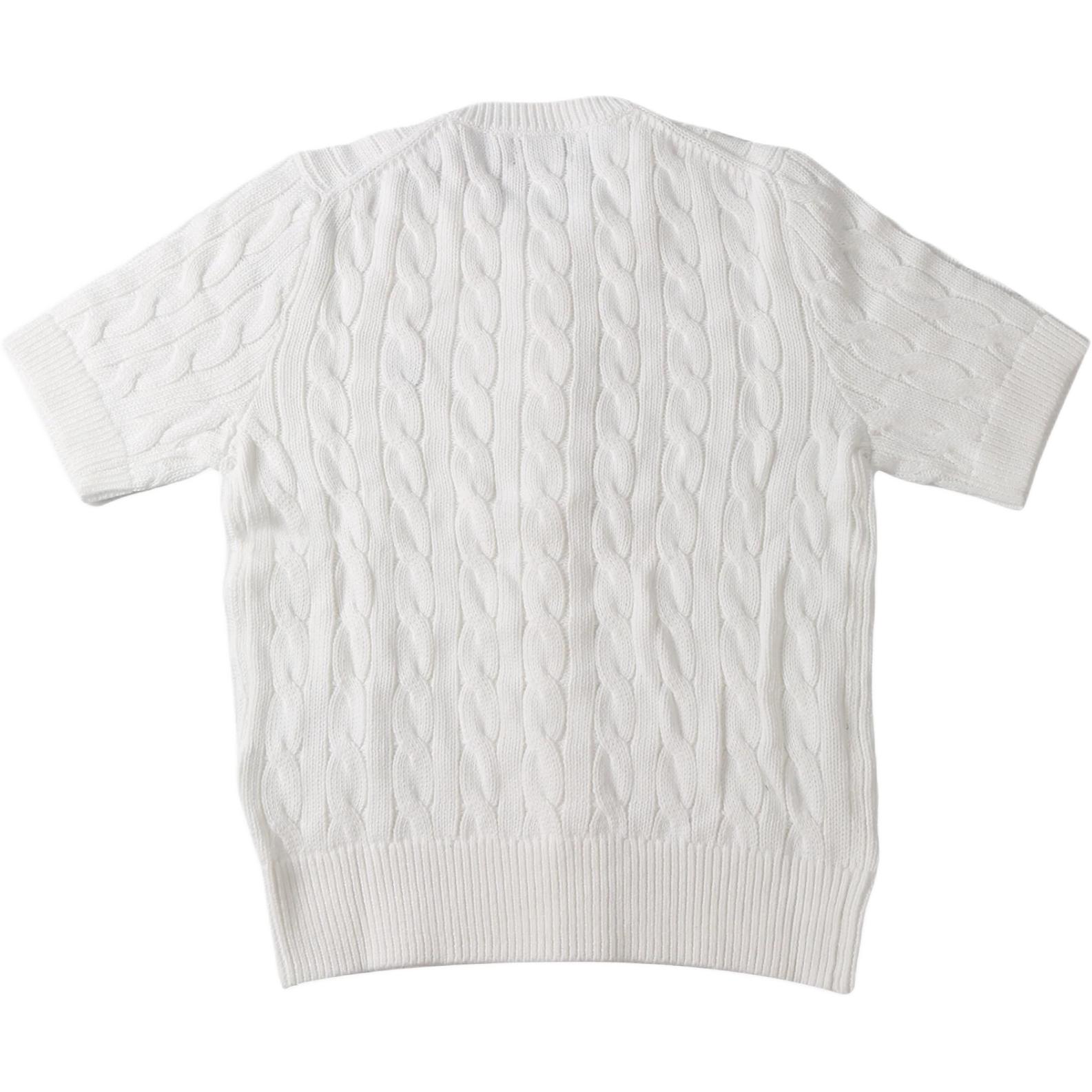 Lookbook (W) Polo Ralph Lauren 修身款纯白色短袖针织衬衫 211966720-001