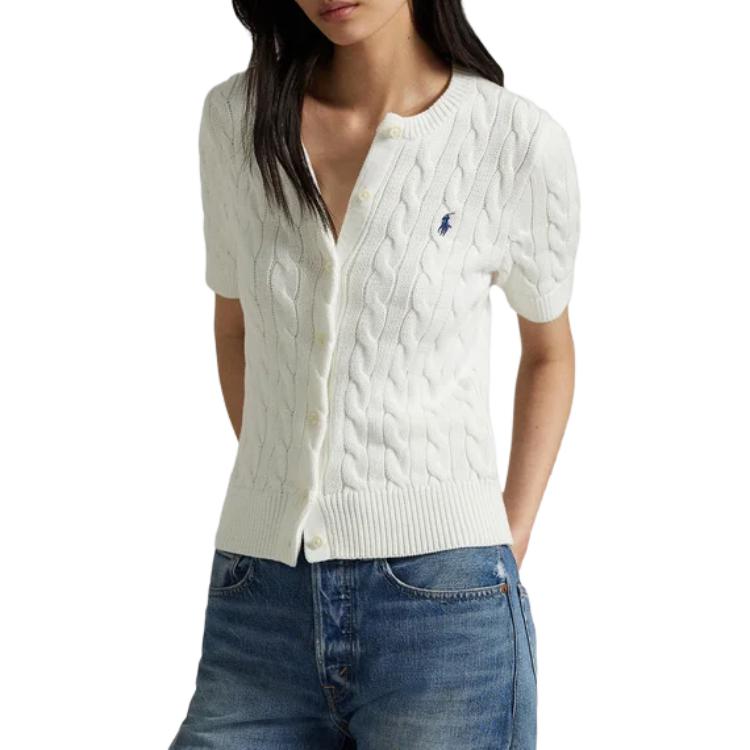 Purchase (W) Polo Ralph Lauren 修身款纯白色短袖针织衬衫 211966720-001