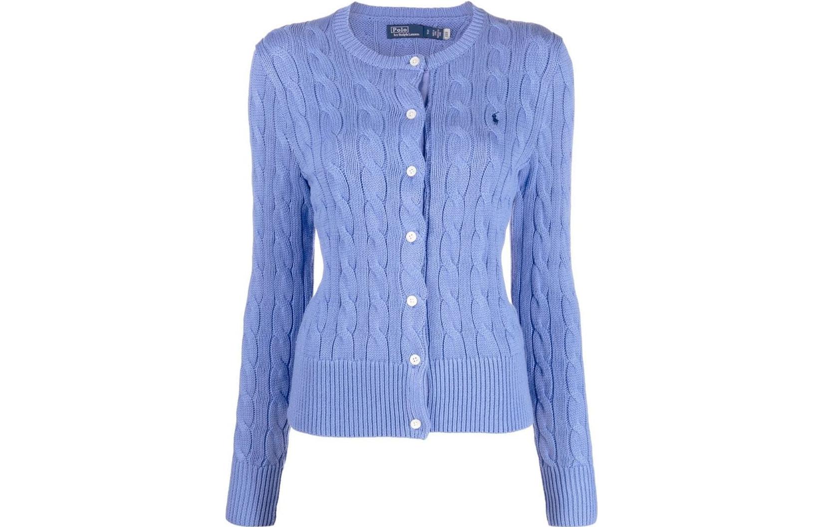(Women) Polo Ralph Lauren Solid Cable Knit Embroidered Sweater Women’s Blue. 211891643-003